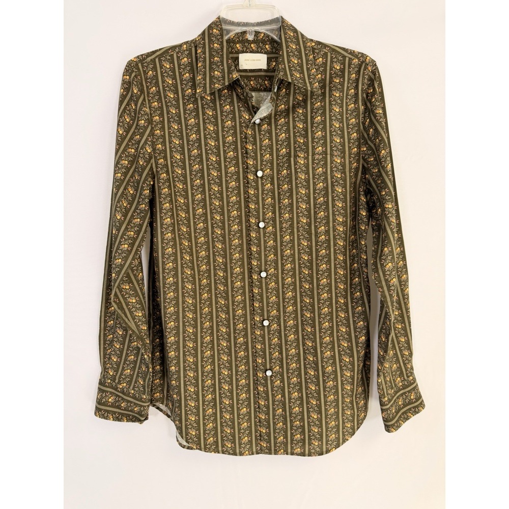 Aimé Leon Dore ALD Western Shirt Sz XS Pearl Snap Front Striped Floral EUC